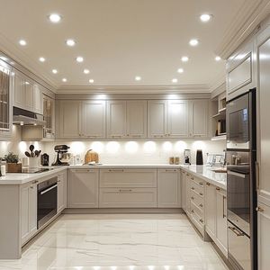 Îlot de cuisine en bois avec rangement et évier, design 24 heures, contreplaqué, panneau de particules, MDF, armoire de cuisine pour appartement - Product Image 6
