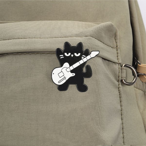 Cool Black Cat Enamel Pin Set Rock Music <strong>Camera</strong> And Brain Brooch For Backpack Decoration - Product Image 4