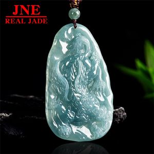 Pendentif en jade naturel de <span class=keywords><strong>type</strong></span> A, jade bleu d'eau, Kweichow Moutai Pi Xiu, pierre de jade glacée, pendentif en jade porte-bonheur pour homme et femme, quatre rencontres - Product Image 1