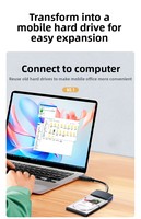 Câble convertisseur de disque dur SATA Type-C/USB 3.0, adaptateur 2 en 1, 5 Gbps, haute vitesse, matériau PVC, conducteur en cuivre pur, SATA 2,5 pouces