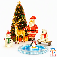 Sculpture lumineuse de Père Noël pour l'intérieur et l'extérieur |   Lanterne géante en soie illuminée, décoration de Noël