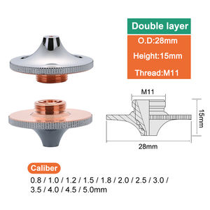 Boquilla Láser de Doble Capa con Rosca M11, 28 mm de Diámetro Exterior Cabezales Láser de Alta Precisión Universales de 15 mm de Altura y <span class=keywords><strong>Calibre</strong></span> de 0.8-5.0 mm - Product Image 5