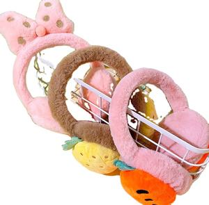 Couvre-oreilles pour petites filles, accessoire d'hiver, en fourrure, joli et chaud, 1 pièce - Product Image 3