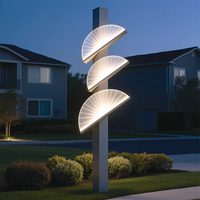 Lumière de jardin moderne en aluminium alliage, étanche IP65, LED, alimentée par courant alternatif, en forme d'éventail, pour l'extérieur, la terrasse, la rue piétonne