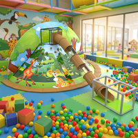Aoleao Aire de Jeux Intérieure Personnalisée en Forme de Dôme avec Toboggan et Piscine à Balles pour Enfants, 500 kg, Jeux Doux Certifiés CE TUV