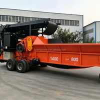 Broyeur de bois horizontal haute capacité, déchiqueteuse industrielle, broyeur forestier pour déchets de bois et branches d'arbres
