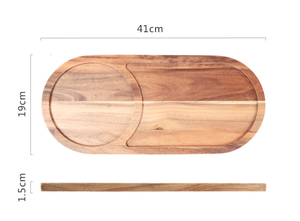 จานไม้กระถินเทศสำหรับสเต็กและอาหารอื่นๆ ชุดอาหาร<span class=keywords><strong>ส</strong></span>เต็กแบบตะวันตก - Product Image 4