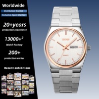 Montre à quartz SKMEI 9288 avec boîtier fin, affichage de la date et du jour, idéale pour les employés de bureau, les trajets quotidiens et les réunions professionnelles