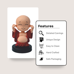 Divin Bobblehead Bouddha Joyeux et Shree Krishna – Idole Spirituelle pour Tableau de Bord – Décoration Élégante pour Voiture, Bureau et Maison – Cadeau - Product Image 2