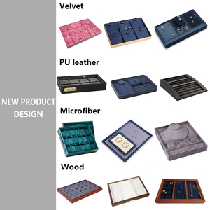 Nhà máy tùy chỉnh sang trọng 15 khe cắm nhung sợi nhỏ xem khay hiển thị với gối Stackable Vòng đeo tay khay hiển thị - Product Image 3