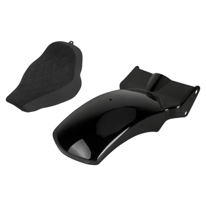 Siège solo pour motocycliste avec garde-boue arrière et feux de freinage et de clignotants à LED pour Harley Softail Standard FXST Street Fat Bob 2018-25 - Product Image 1