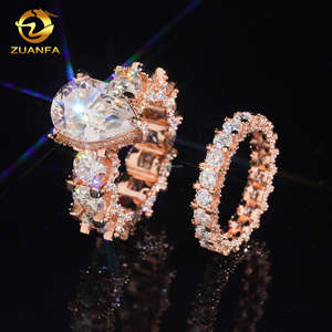 Pass Diamond Tester 925 Plata sólida Anillo de novia de lujo Joyería VVS1 6Ct Pera Tamaño grande Moissanite Eternity Anillo de banda de compromiso - Product Image 2