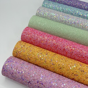 Sparkly Shiny Synthetic Vinyl Glitter Fabric Sheets Chunky Faux <strong>Leather</strong> for Shoes Bags Bow Crafts - Product Image 3