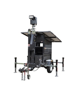 Mobile Solar Surveillance CCTV Trailer PTZ <b>Camera</b> 7m Mast 24V DC Solar <b>System</b> Easy Installation <b>Wireless</b> Monitoring for Outdoor - Product Image 2