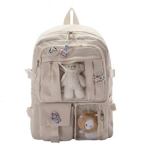Tendencia Corea del Sur Mochila con cremallera de gran capacidad Muñeca Colgante Niñas Mochila de escuela secundaria Mochila de viaje al por mayor - Product Image 1