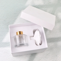 Diffuseur de parfum d'ambiance artisanal en céramique et porcelaine, avec fleur décorative, en bouteille de verre de 100 ml, pour aromathérapie à domicile et huiles essentielles