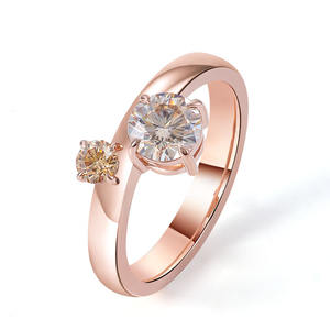 Provence 18K oro 6,5mm redondo corte brillante Moissanite Anillos De Compromiso Moissanite diamante anillo de bodas para mujeres - Product Image 1
