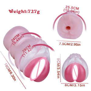 Geeba เครื่องสำเร็จความใคร่สองหัวสำหรับผู้ชายเครื่องสำเร็จความใคร่ซิลิโคนกระเป๋าเครื่องสโตรคเกอร์ช่องคลอดเหมือนจริง onahole sextoy สำหรับผู้ชายการนวดต่อมลูกหมาก - Product Image 6