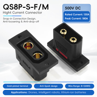 Offre Spéciale – Connecteur QS8P-S 130A Mâle/Femelle à Montage sur Panneau, Cuivre Plaqué Or, Faible Résistance de Contact, Applications Industrielles FPV RC Sécurisées