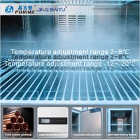Réfrigérateur-congélateur vertical à double température en acier inoxydable, sans givre, réfrigération R290, étagères réglables, usage commercial