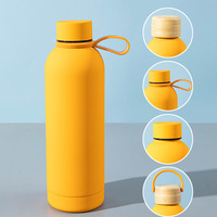 Botella de Agua con Aislamiento al Vacío de Doble Pared de Acero Inoxidable 304 de 500 ml, con Asa Flexible, Mantiene la Temperatura de 12 a 24 Horas, Taza de Regalo