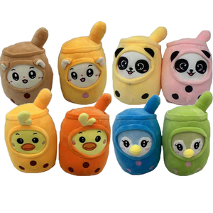 Vente chaude mignon <span class=keywords><strong>fraise</strong></span> boisson en peluche peluche doux crème glacée lait thé en peluche Boba thé jouet Boba peluche oreiller - Product Image 3