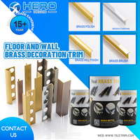 Accessoires de sol HERO Garniture de carrelage en laiton Profils de carrelage en cuivre Forme en T Forme de U Garniture de bord d'angle en laiton carré pour la protection