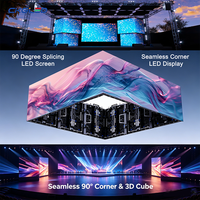 Pantalla LED Grande de Alquiler para Eventos P2.6 P3.91, Pantalla LED Interior en Forma de Cubo 3D con Esquina de 45 Grados