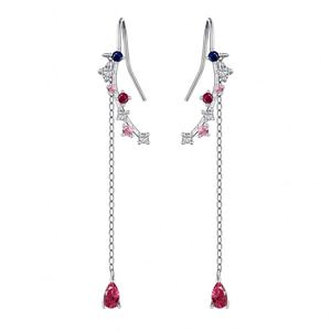 Dylam Dainty Stylish Women Fine Fashion Jewelry S925 Silver Rhodium Plated 5a Diamond Cubic Zirconia <b>Hook</b> Dangle Stud <b>Earrings</b> - Product Image 1