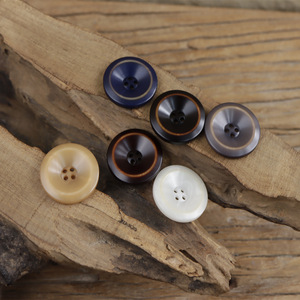 Round Bowl-Shaped Black <strong>White</strong> Coffee Khaki Dark Blue <strong>Chocolate</strong> 4 Holes 18L 20L 28L Faux Fruit Resin <strong>Button</strong> for Overcoat - Product Image 1