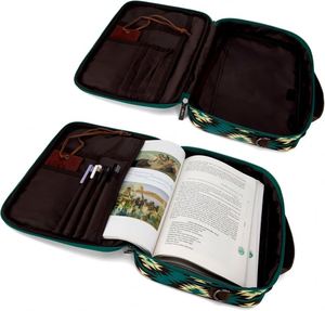 Sac de transport pour Bible BSCI, housse de protection pour Bible pour femmes avec deux compartiments, grande mallette pour Bible avec bandoulière et poignée - Product Image 2