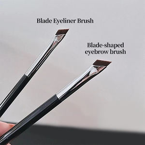Juego de brochas de maquillaje profesional de alta calidad, Lápiz Delineador de ojos plano de Hoz vegana, pincel biselado delineador de cejas en ángulo de etiqueta privada - Product Image 2