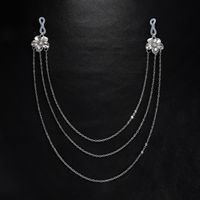 Chaîne de tétons pour femmes sans perçage, avec pampilles fleuries, anneaux de tétons, bijoux de corps sexy, piercing de tétons, bijoux de poitrine pour adultes, érotique