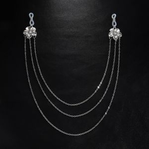 Chaîne de tétons pour femmes sans perçage, avec pampilles fleuries, anneaux de tétons, bijoux de corps sexy, piercing de tétons, bijoux de poitrine pour adultes, érotique - Product Image 3