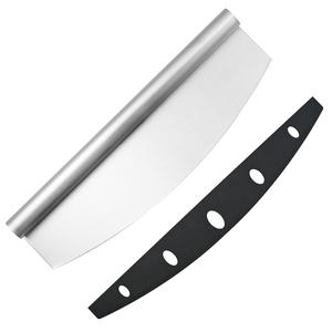 Stainless Steel <b>Pizza</b> Cutter <b>Slicer</b> With Half Circle Edge Trimmer For Pasta Baking Multi Functional Kitchen Tool - Product Image 5