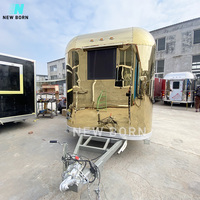 Camion de restauration mobile extérieur personnalisable pour bonbons et chips, avec structure en acier inoxydable et fibre de verre, résistant à la rouille, alimentation intégrée, facile à utiliser