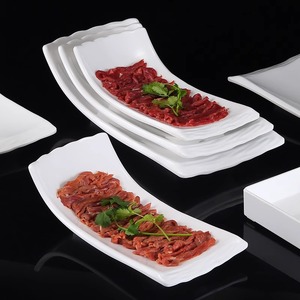 <b>Melamine</b> tableware, imitation porcelain beef hot pot platter, creative and unique fresh-cut brisket, snowflake beef, barbecue, - Product Image 1