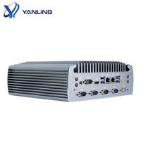 Pc industrial sin ventilador de bajo coste, i7-6700T Intel con puerto Gigabit Ethernet 1 * VGA 1 * HD GPIO 2 * RS485 COM, compatible con puerto Lunix