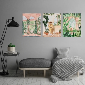 2025 Hot Set of 3 Canvas Art Wall Picture <strong>Frame</strong> of <strong>Green</strong> Color for Home Decor - Product Image 4
