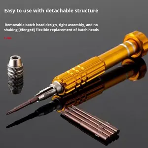 Set di cacciaviti in lega di alluminio con lavorazione CNC 5-in-1 all'ingrosso-strumento di precisione per la riparazione e lo smontaggio del telefono cellulare - Product Image 2