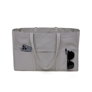 Borsa Tote grande moda tela pesante per tutti i giorni con 2 tasche anteriori - Product Image 5