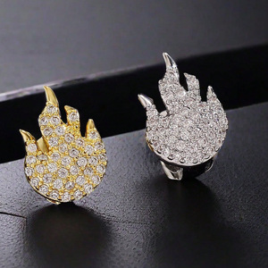 Dentadura Decorativa Flame Gold con Incrustaciones de Diamantes, Adorno Dental Unisex - Product Image 2