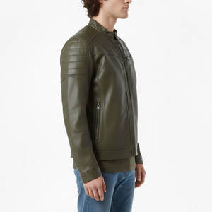 Veste en cuir sportive pour homme, fabriquée professionnellement, à la mode, col montant, manches longues, haute qualité, très vendue - Product Image 4