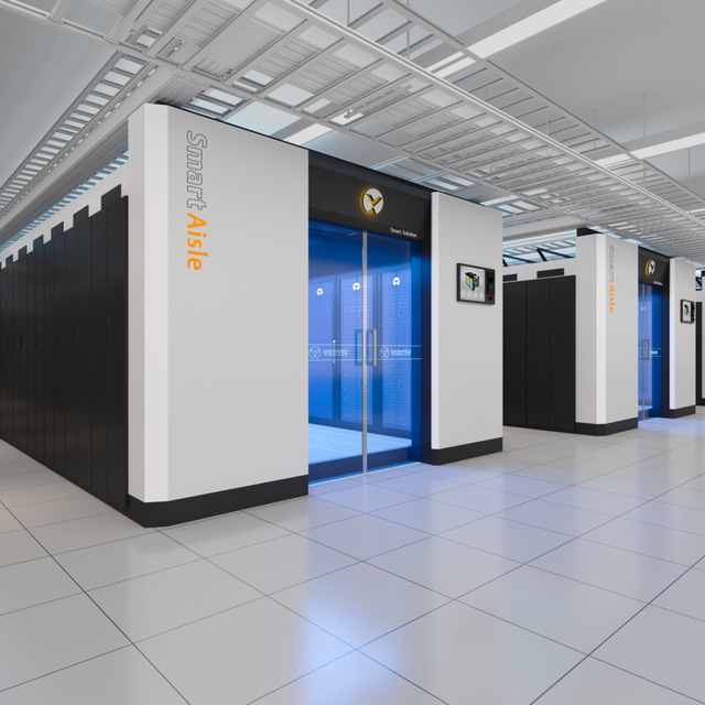 Prefabricated Modular Data Center Vertiv SmartAisle 3 Multi-Rack Solution Integrated 600kW UPS Power System On-line Uptime Tier