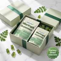 Complément alimentaire en gommes à l'extrait de Moringa en gros, enrichi en nutriments de feuilles, pour un soutien quotidien des adultes, 60 gommes, 180g, OEM ODM