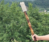 Torche de jardin familiale avec poignée en bois lampe de poche en cire en tissu faveurs de fête en plein air pendant 50 minutes pour Noël ou l'obtention du diplôme