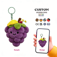 Op maat gemaakte oranje fruit pluche sleutelhanger fabriek rechtstreekse verkoop met borduurtechniek OEM/ODM service aangepaste sleutelhanger