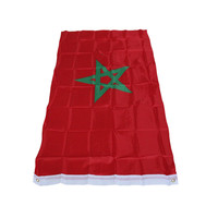 Drapeau du Maroc personnalisé avec logo professionnel, fabrication directe d'usine Nuoxin, 3*5, promotion, drapeau national