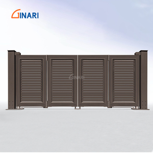 Puerta de aleación de aluminio inteligente eléctrica retráctil <span class=keywords><strong>para</strong></span> patio de casa de construcción propia o Puerta de <span class=keywords><strong>calle</strong></span> plegable automática comunitaria - Product Image 5