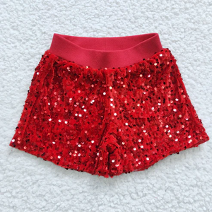 Shorts d'été à paillettes scintillantes de haute qualité pour filles, 5 couleurs, taille mi-haute élastique, vêtements pour enfants - Product Image 5